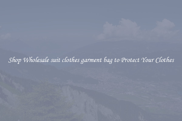 Shop Wholesale suit clothes garment bag to Protect Your Clothes