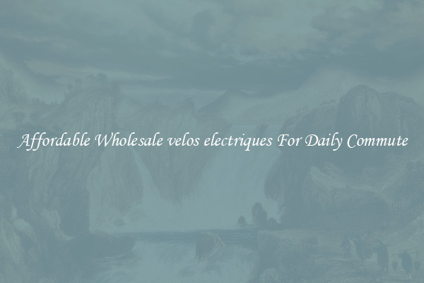 Affordable Wholesale velos electriques For Daily Commute