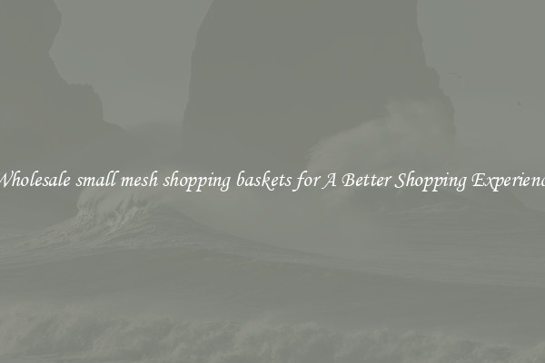 Wholesale small mesh shopping baskets for A Better Shopping Experience