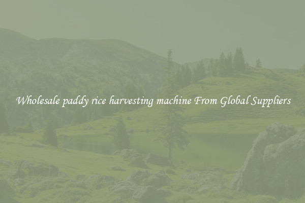 Wholesale paddy rice harvesting machine From Global Suppliers
