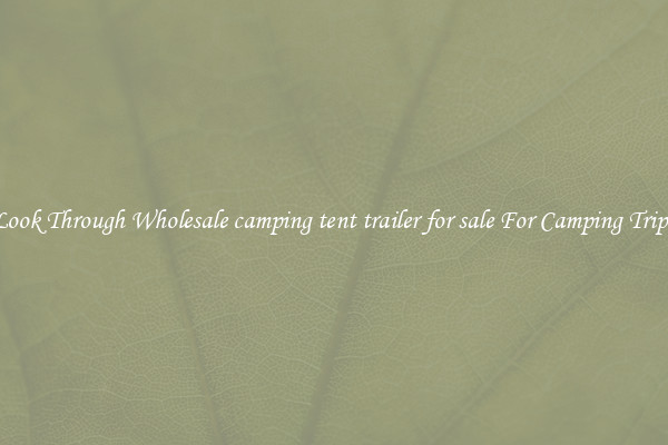 Look Through Wholesale camping tent trailer for sale For Camping Trips