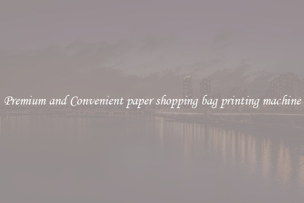 Premium and Convenient paper shopping bag printing machine